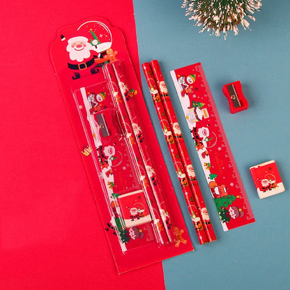 5pcs/Set Cute Cartoon Pencil Stationery Set