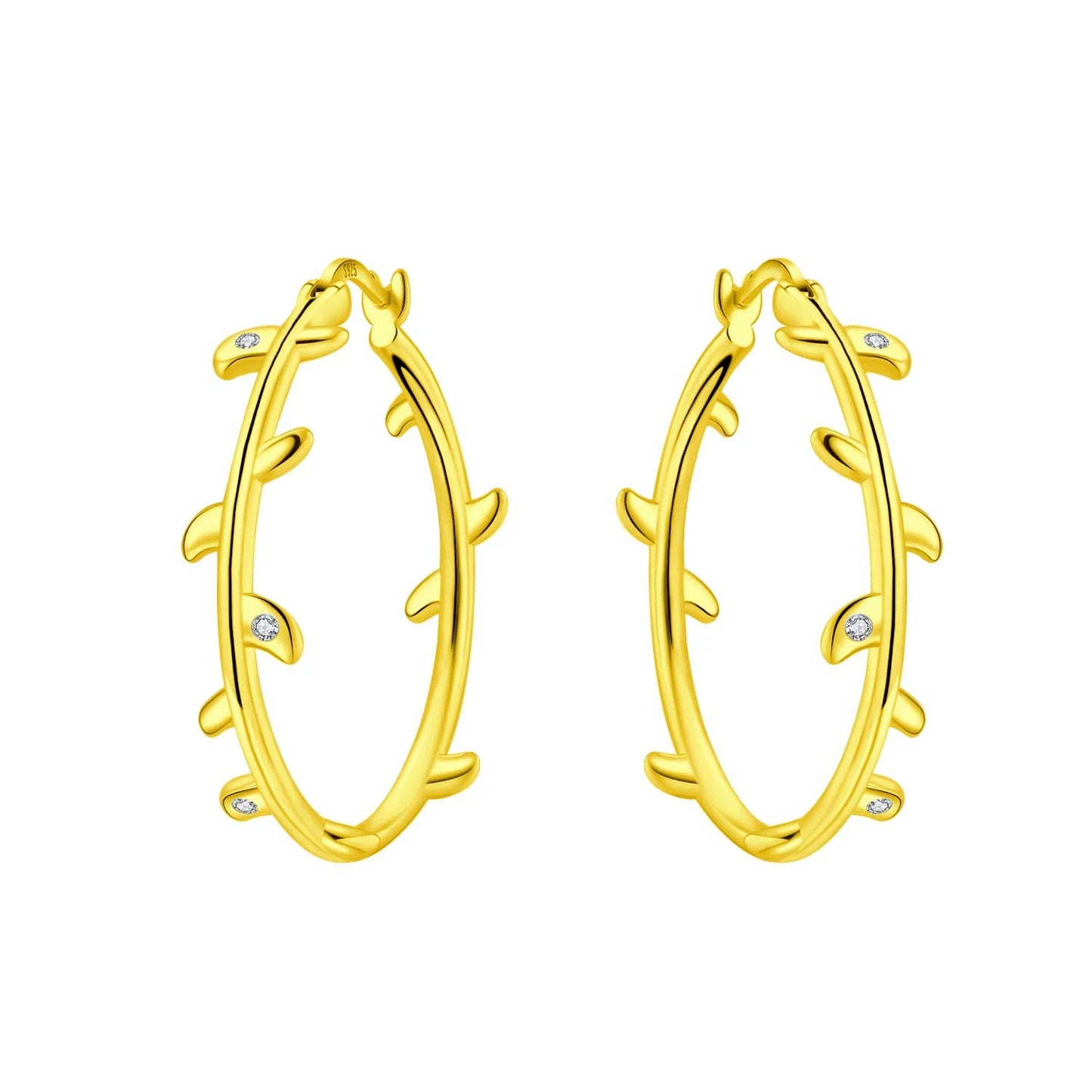 925 Sterling Silver Simple Gold U-shaped Earrings