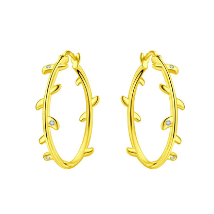 925 Sterling Silver Simple Gold U-shaped Earrings