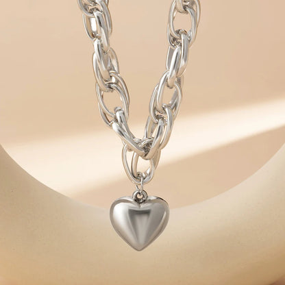 Punk Love Heart Pendant Necklaces