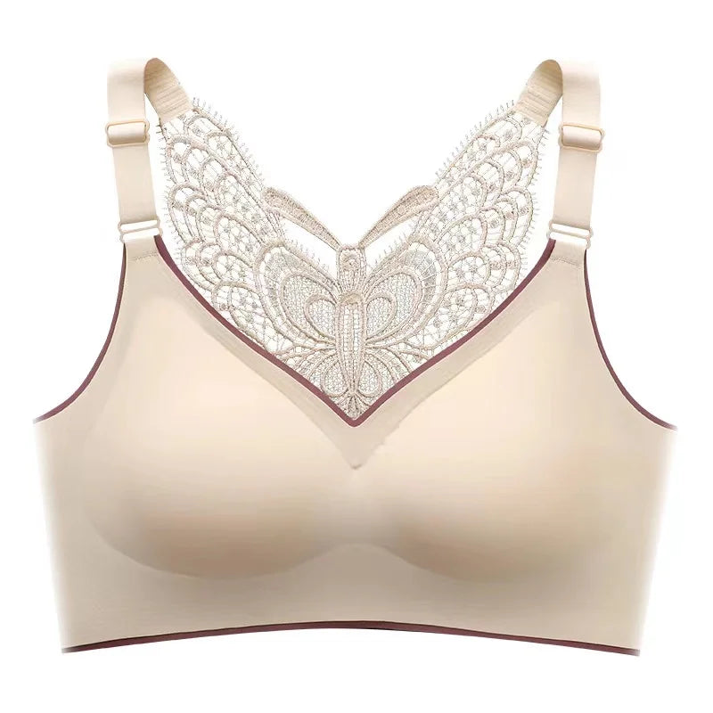 Sexy Butterfly Beautiful Back Seamless Large Size Bra