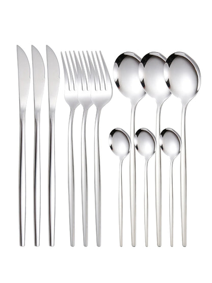 12pc Thin stainless steel cutlery set