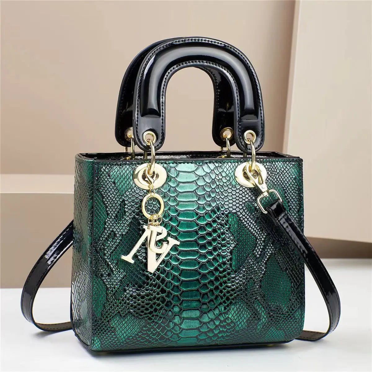 DANA PU Leather Crocodile Shoulder Bag