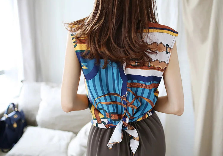 Korean Sexy Sleeveless  A-Line Long Skirt Korean Set