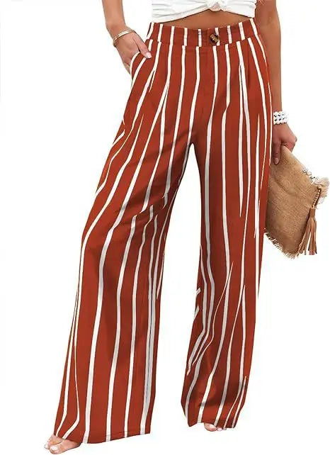 Cotton-Linen Casual Lightweight Elastic Waist Lounge Pants