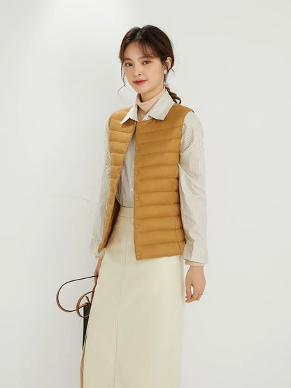 Matt Fabric Warm Vests Ultra Light Down Vest