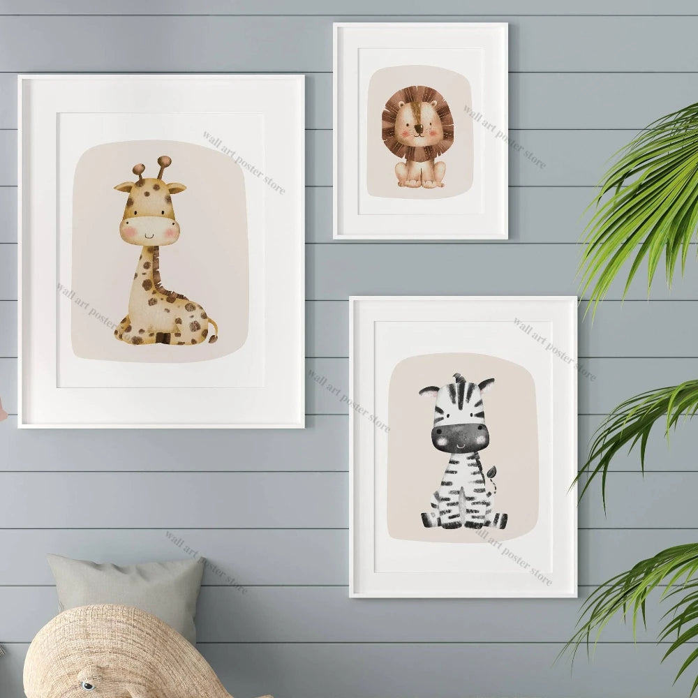 3pcs Safari Nursery Wall Prints Boho Nursery Prints Poster
