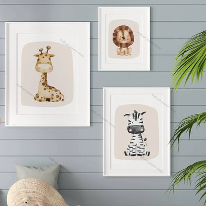 3pcs Safari Nursery Wall Prints Boho Nursery Prints Poster