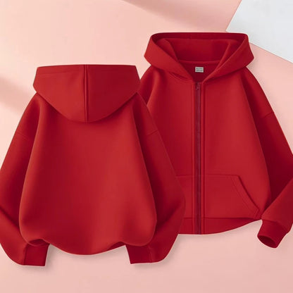 Zipper Style Hoodies Coat  Age 3-12 Kids Kawaii Sweatshirt