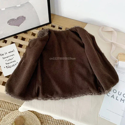 Autumn Winter Baby Plus Velvet Waistcoat Teddy Hair Coat
