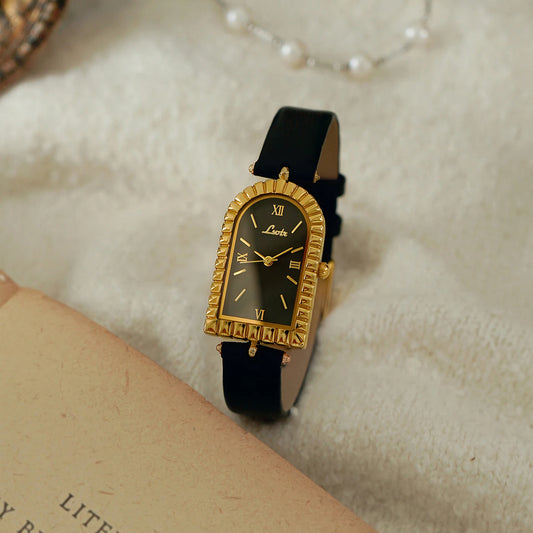 French-Style Arc De Triomphe Retro Leather Strap Watch