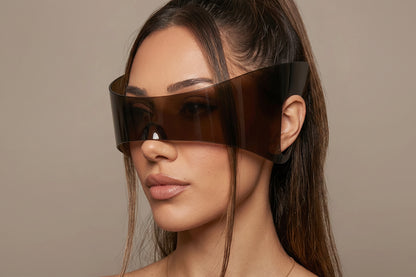 Steampunk Shield Luxury Punk Sports Wrap Around Windproof Sunglasses