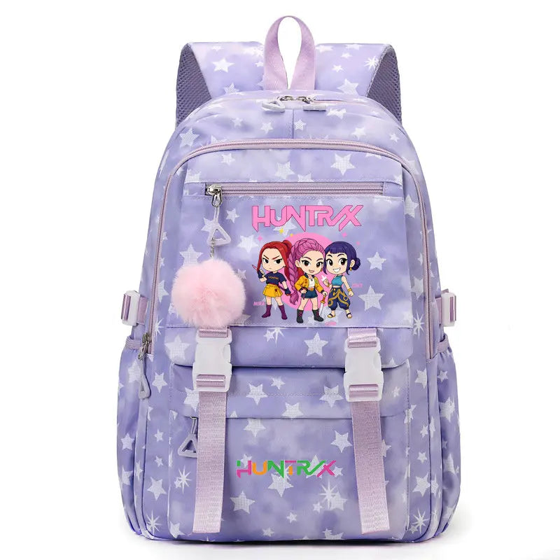 KPop Demon Hunters Print Student Backpack Large Capacity Schoolbag
