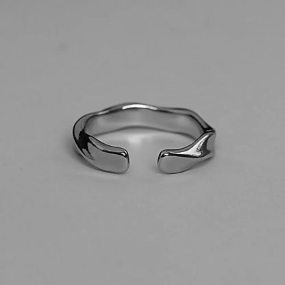 DANA Wave Ring Silver Alloy Open Ring