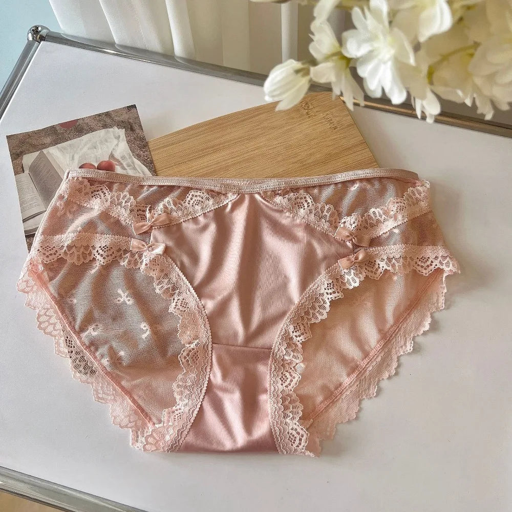 Cotton Crotch Lace Seamless Bow Franch Style Underwear