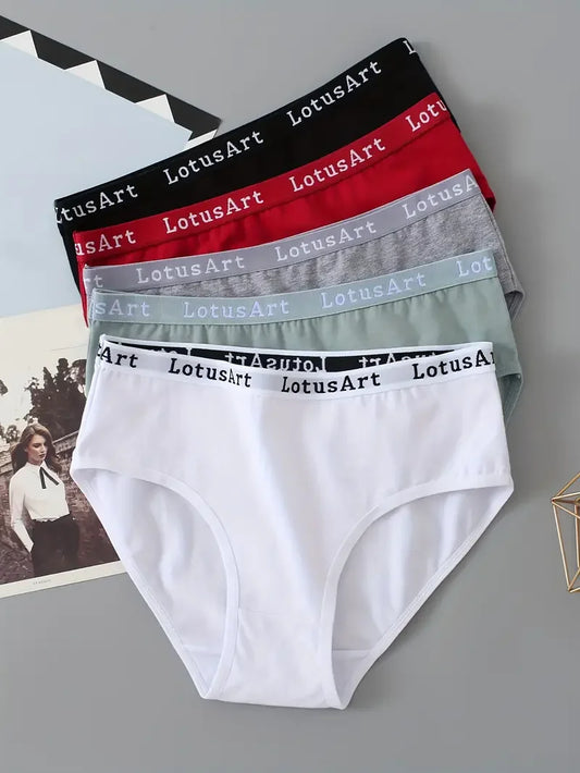 2PCS/Set Cotton Solid Panties Sexy Plus Size Lingerie