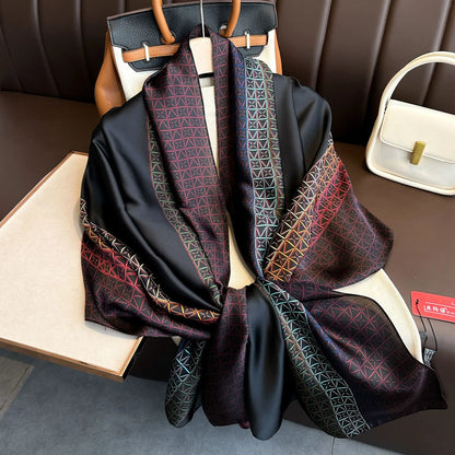 Luxury Silk 180X90CM Long Scarf Popular Silk Headscarf  Shawl