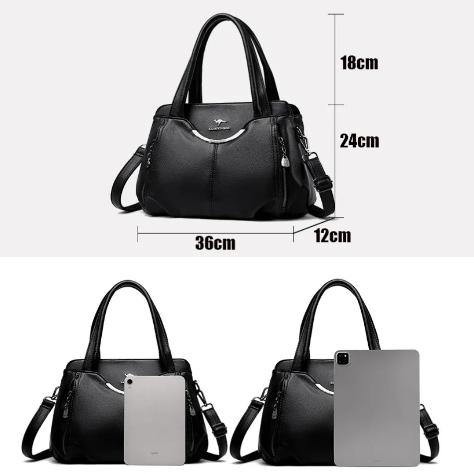 Luxury Soft Leather Crossbody Shoulder Tote Handbags