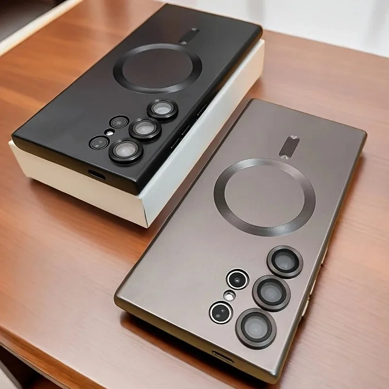 Luxury Magnetic Wireless Charging Case For Samsung Galaxy Soft Phone Cover