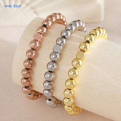DANA Gold Plated Beads Elastic Bracelet