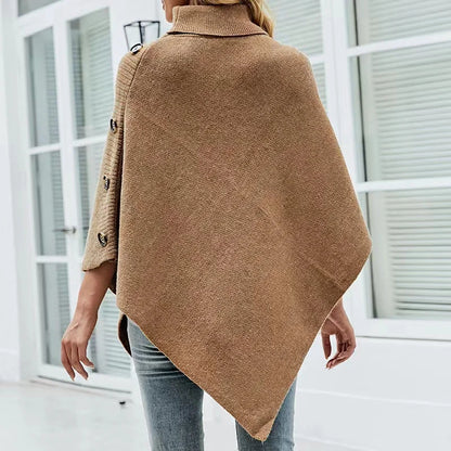 Autumn Winter Turtleneck Loose Pullover Shawl Long Casual Sweater