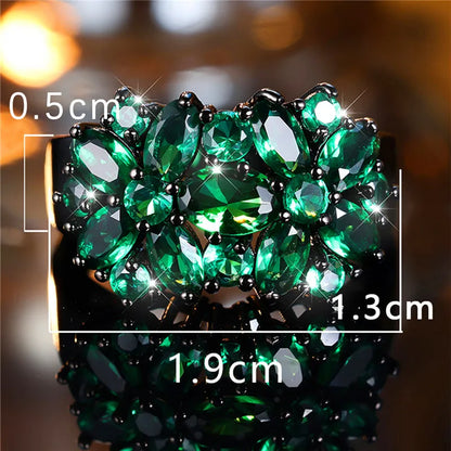 Luxury Green Zircon Stone Engagement Ring