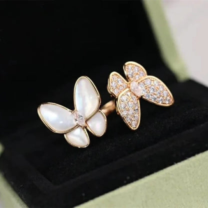 Natural Stone Butterfly Zircon Rings