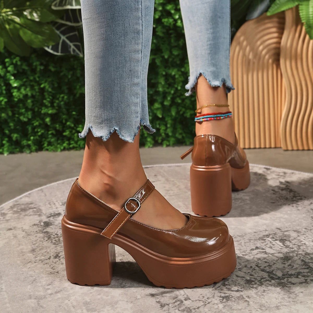 High Heels Mary Jane Chunky Shoes