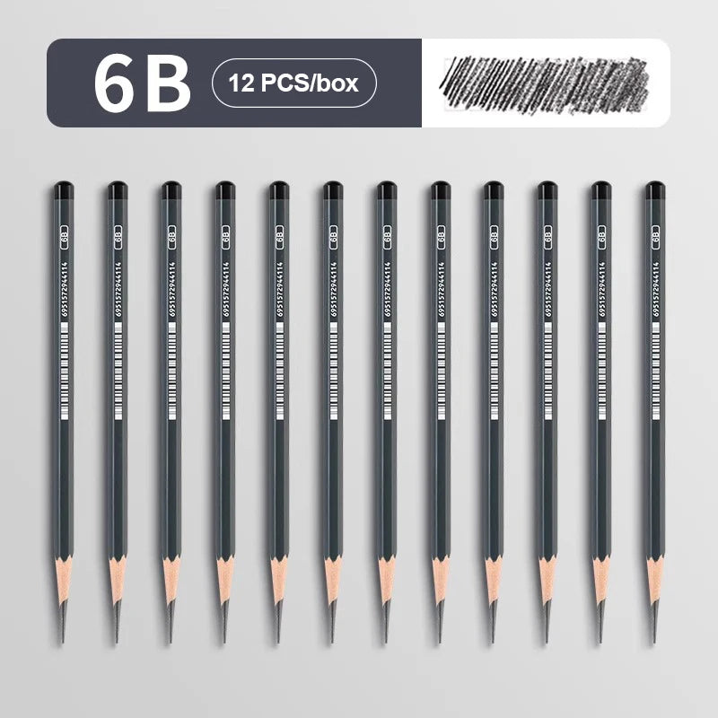 2H HB B 2B 3B 4B 5B 6B 7B 8B 12B 14B Sketch Drawing Graphite Charcoal Pencils Set