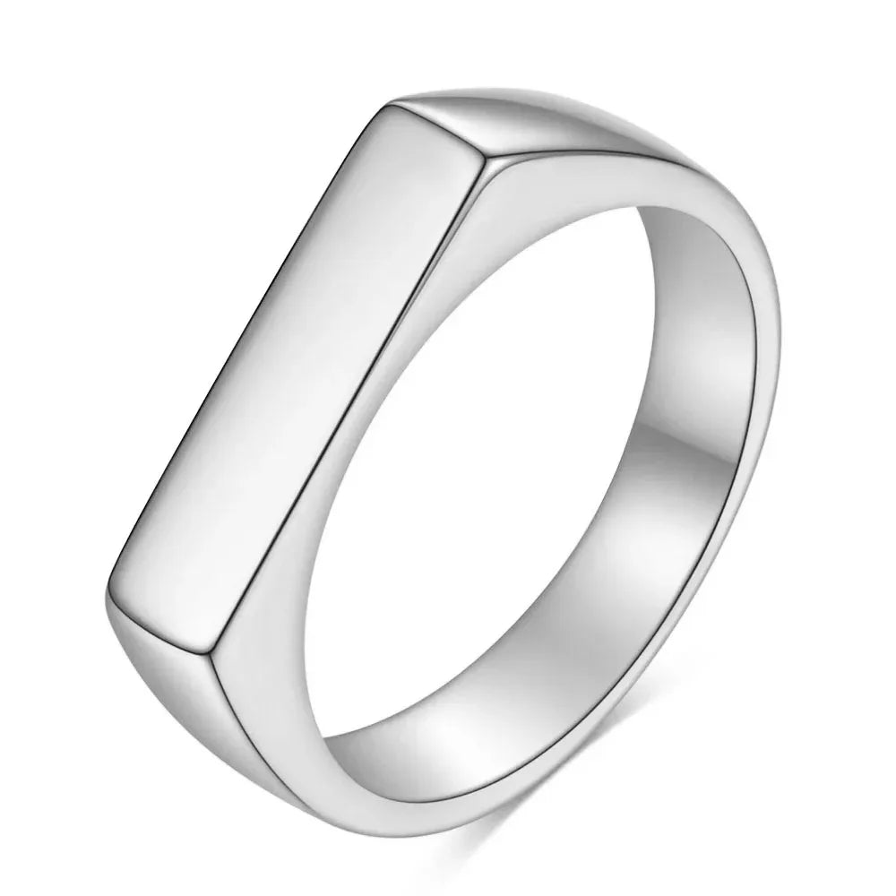 Customized Letter Pattern Logo Stainless Steel Rings