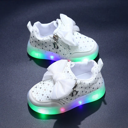 Bowknot Light-Up Girls' Sports Sneakers