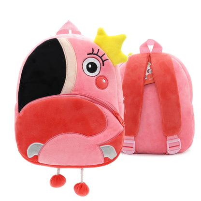 Cartoon cute plush animal backpack school