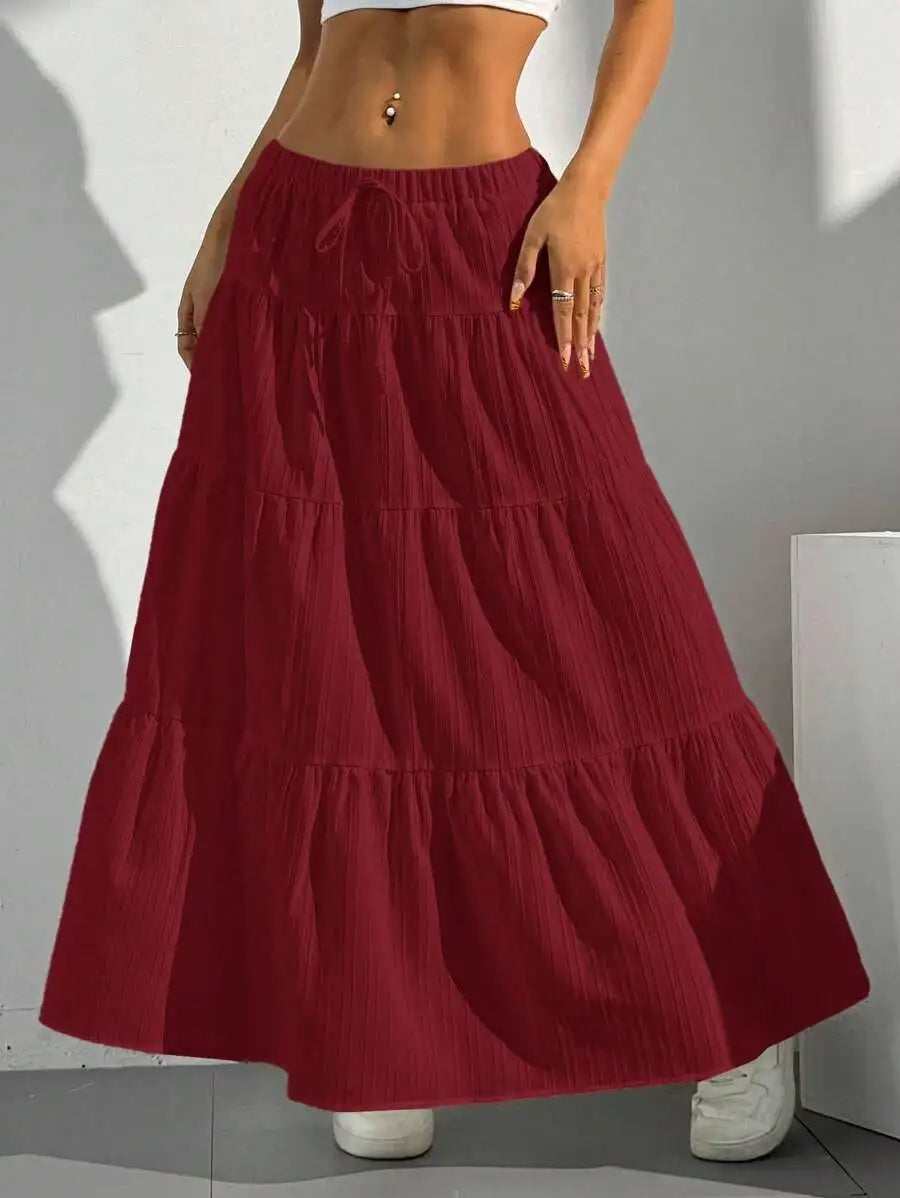 Half-length with straps patchwork large-flared dresses