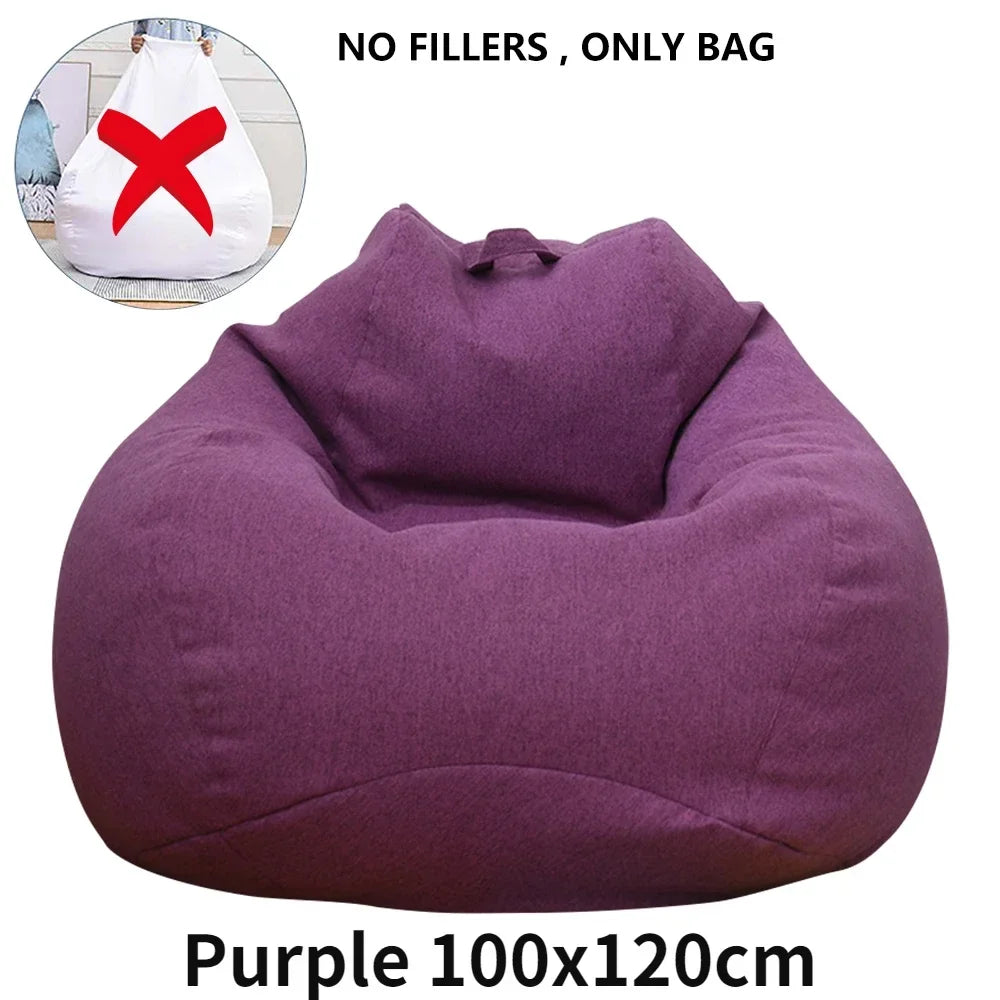 Large Bean Bag Chair Sofa Cover Without Filler Lazy Corner Seat