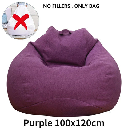 Large Bean Bag Chair Sofa Cover Without Filler Lazy Corner Seat