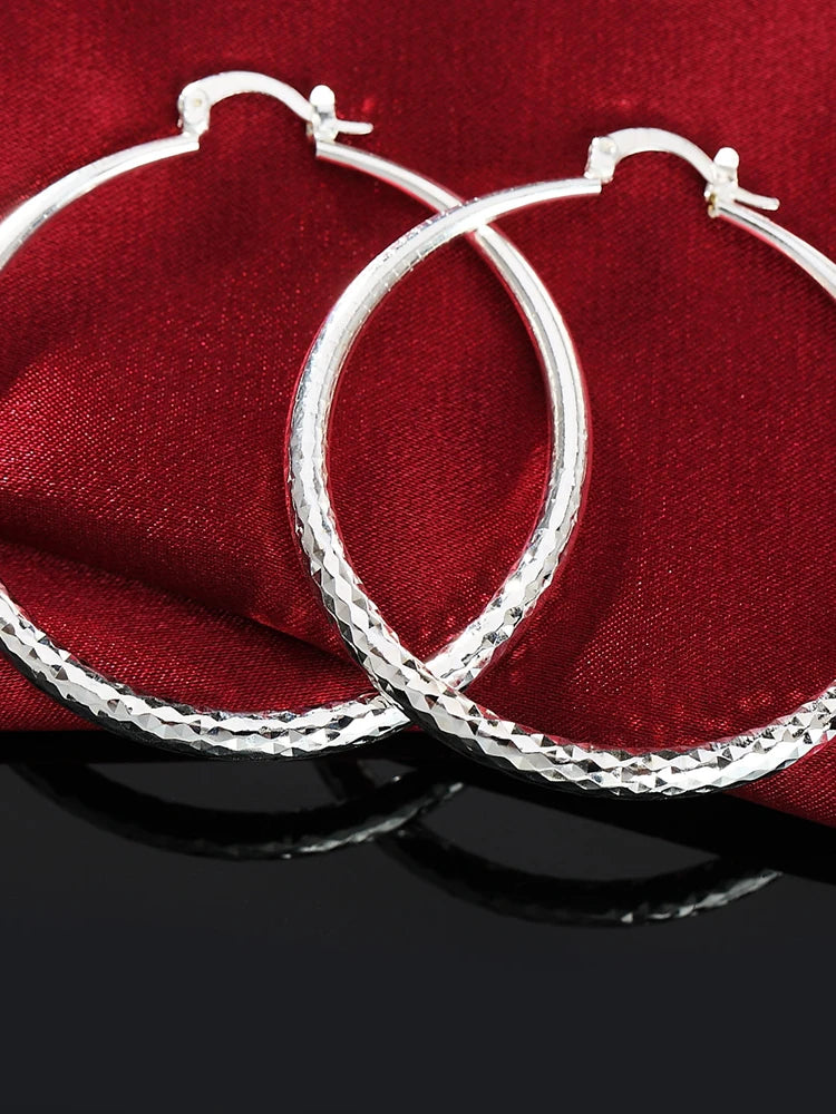 DANA 925 Sterling circle hoop Earrings