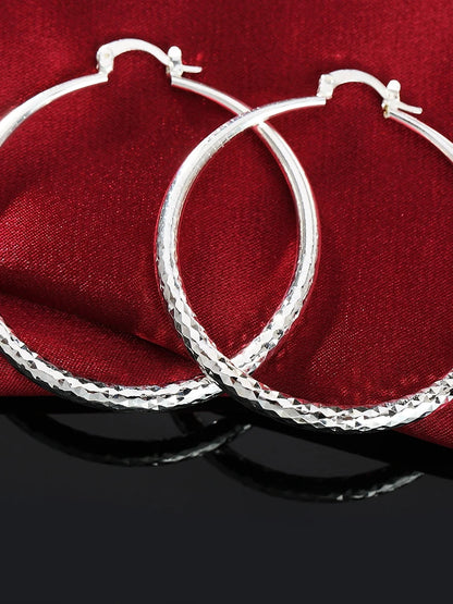 DANA 925 Sterling circle hoop Earrings