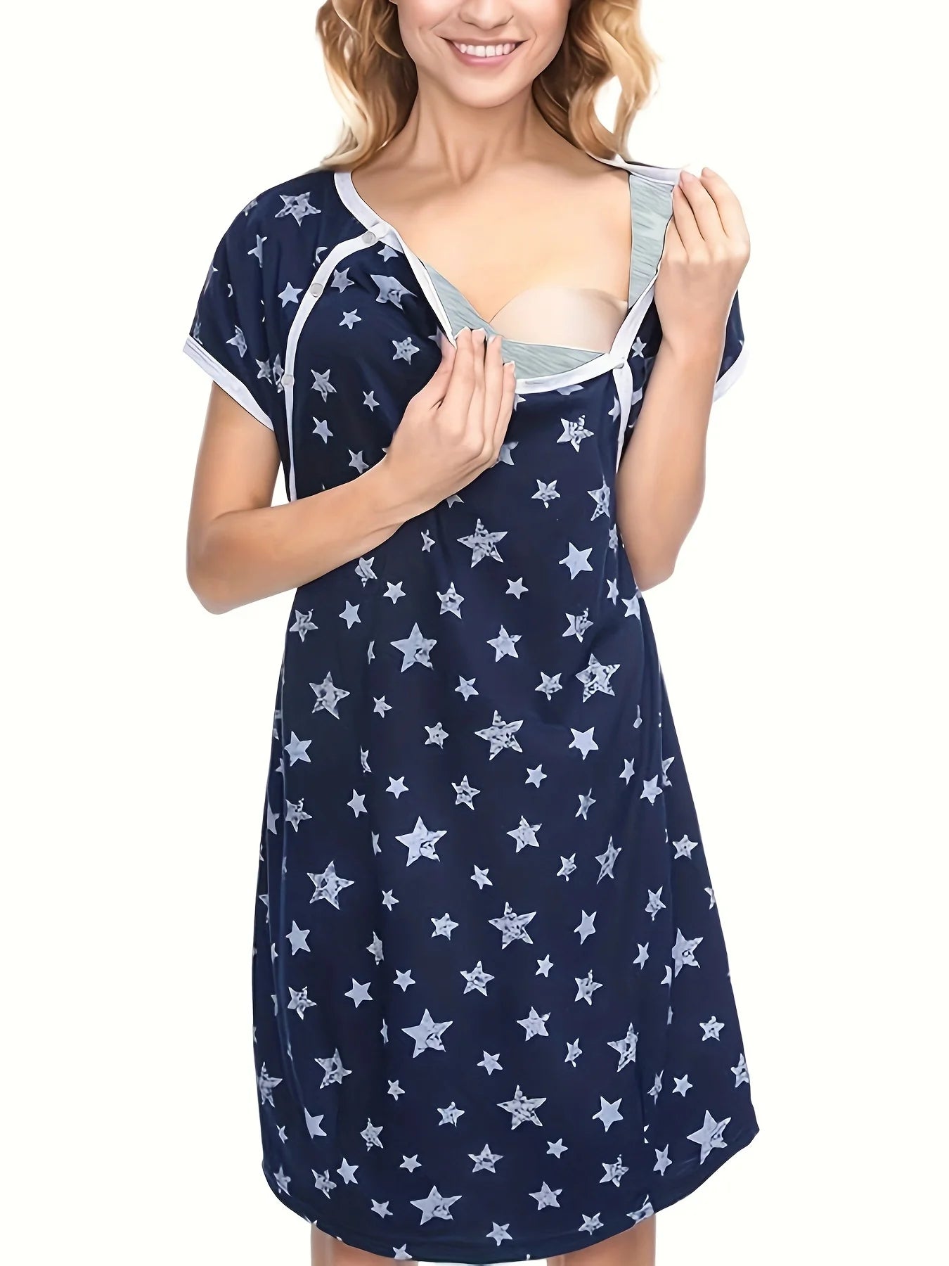 Maternity Sleepwear Short Sleeve  Breastfeeding Pajamas