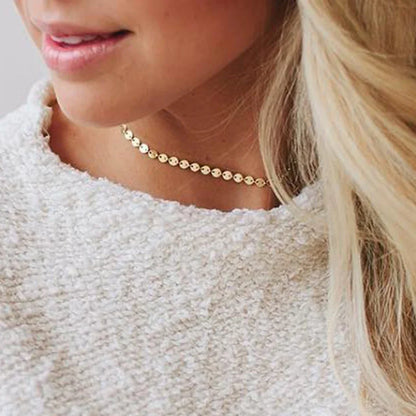 Stainless Steel Gold Color Basic Punk Link Chain Necklace