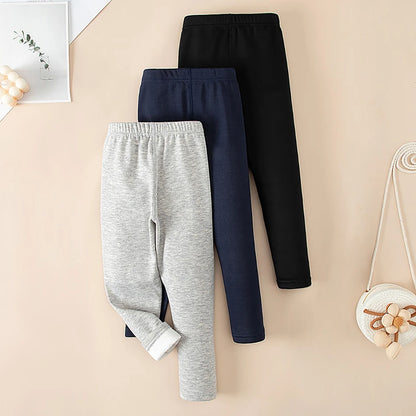 3/1 Piece Autumn And Winter Children Solid Color Thick Warm Leggings
