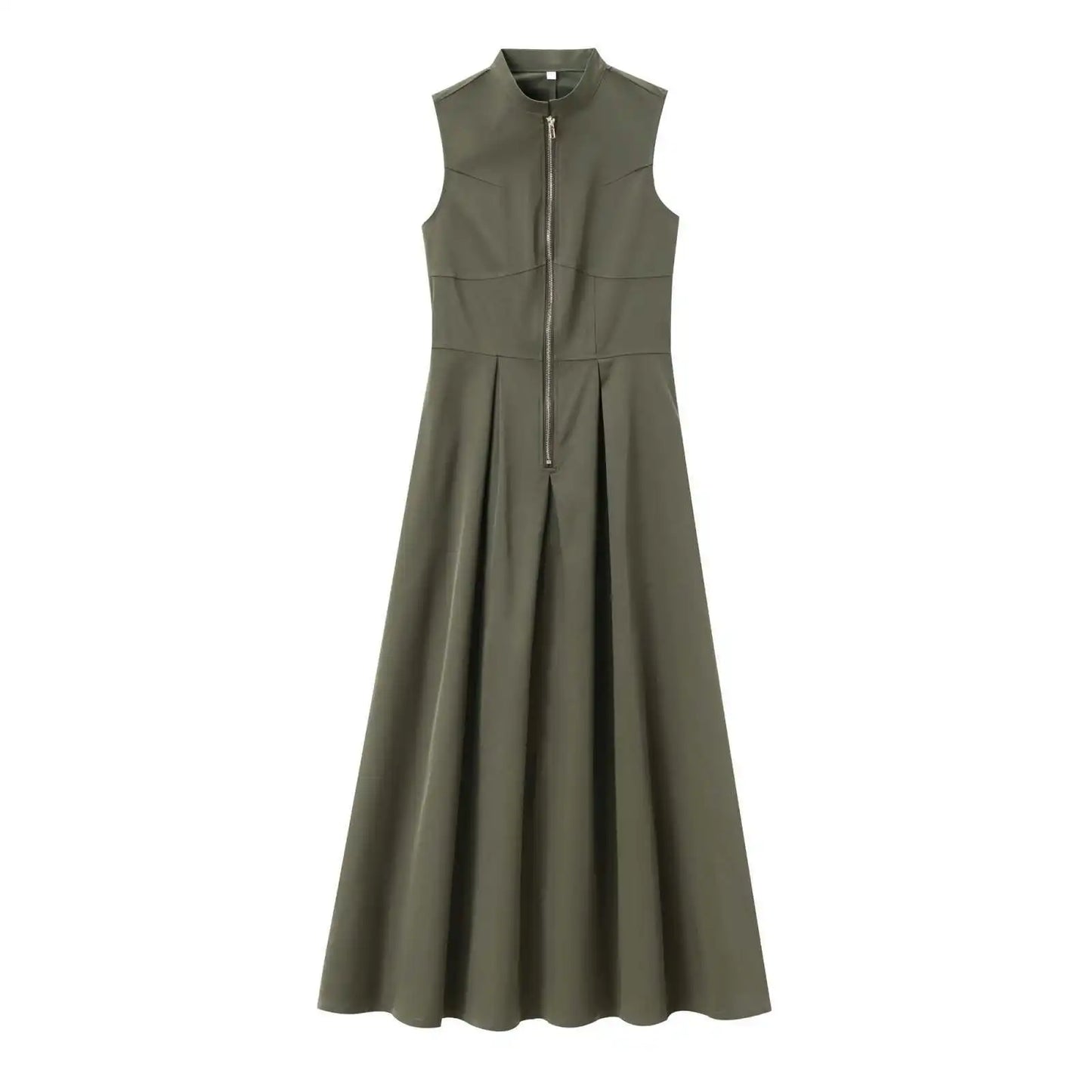 Elegant Sleeveless round Neck Midi Dress