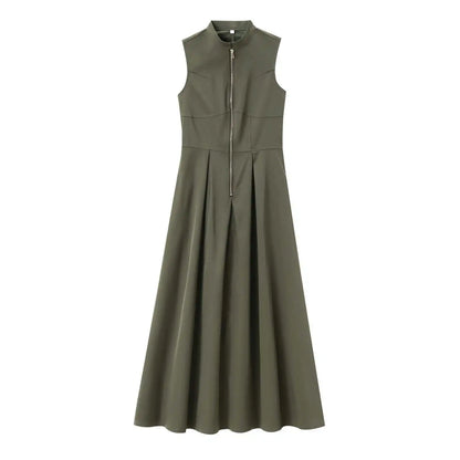 Elegant Sleeveless round Neck Midi Dress