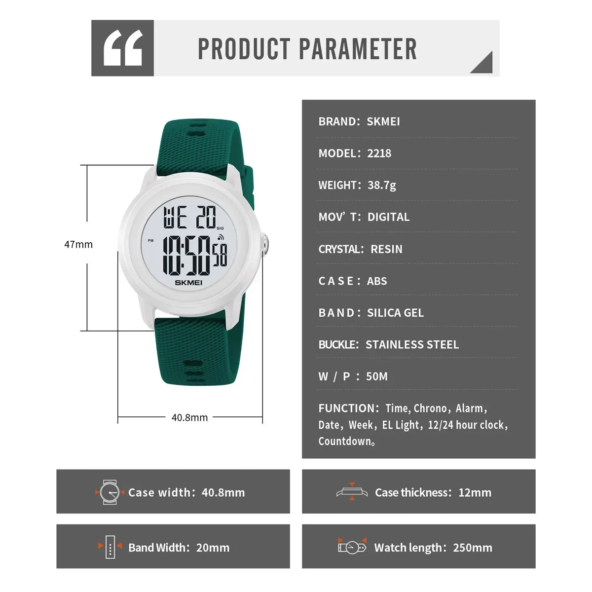 Luxury Digital Waterproof Sports LED Display Wristwatches