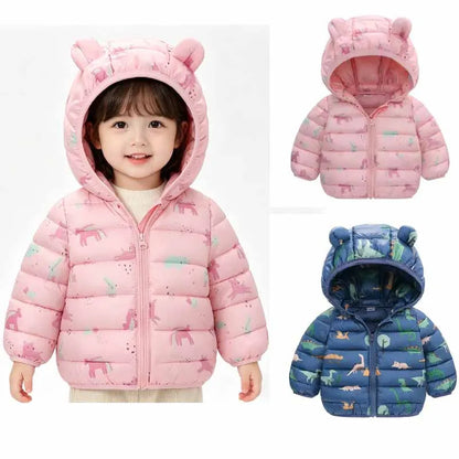 Winter Warm Down Coats Boys Girls Thin Zipper 1-6 Years Jackets