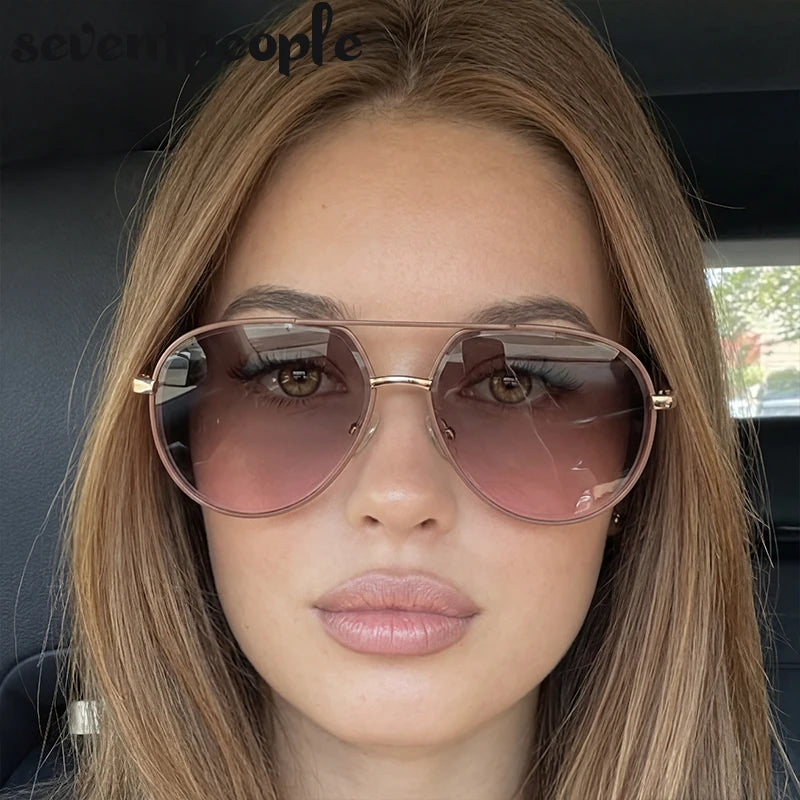 Oversized Pilot Big Double Bridge Beach Sunglasses