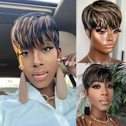 Short Straight  Pixie Cut Hair Bob Wig