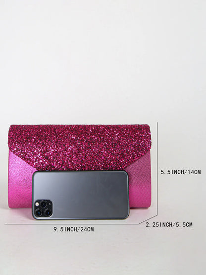 Prom Sequin Clutch Purse chain Shoulder Cross Body Bag