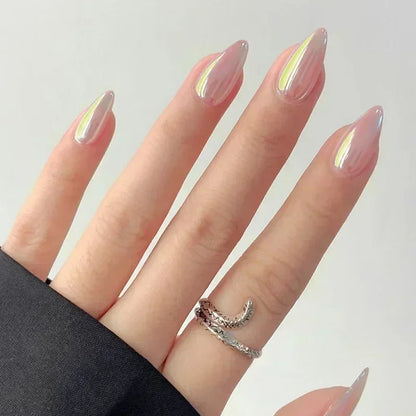 24pcs/Box Long Coffin False Nails Art Rose with Glue Wearable Jelly Nails
