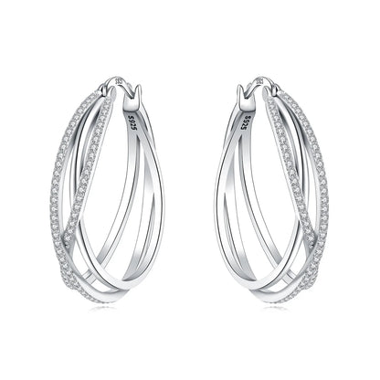 DANA 925 Sterling Multi-layer Hoop Earrings