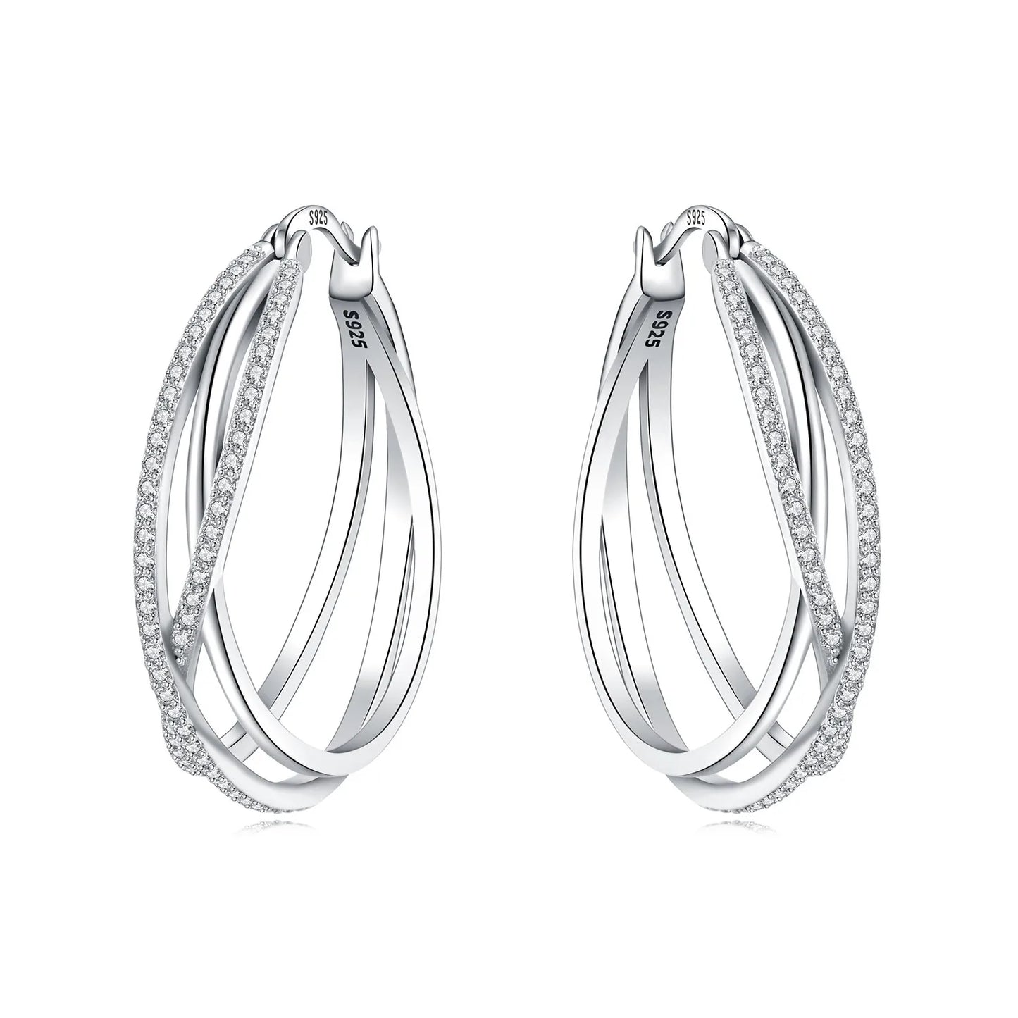 925 Sterling Silver Simple Gold U-shaped Earrings